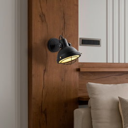 Opviq Lámpara de Pared de Metal Negra
